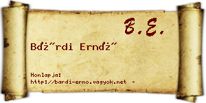 Bárdi Ernő névjegykártya